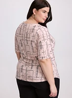 Abstract Grid Print Top