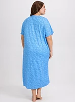 Robe de nuit à pois boutonnée
