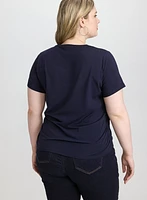 T-shirt à pierres mixtes