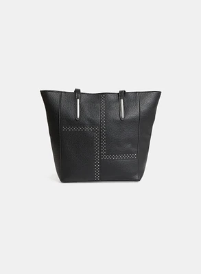 Stud Detail Vegan Leather Tote Bag