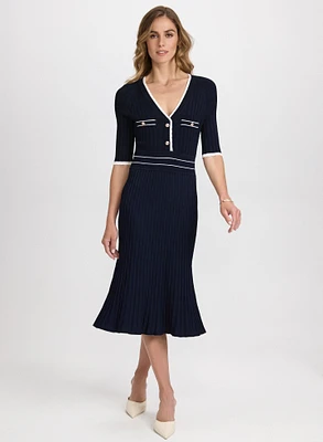 Knit V-Neck Dress