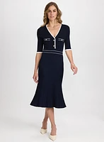 Knit V-Neck Dress