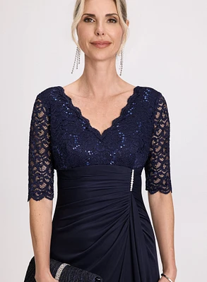 Lace Detail Evening Dress