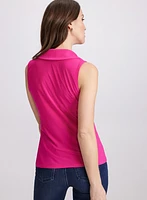 Sleeveless Polo Top