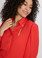 Blouse à pampilles métalliques