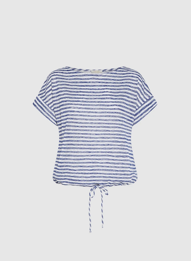 Striped Drawstring Top