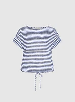 Striped Drawstring Top