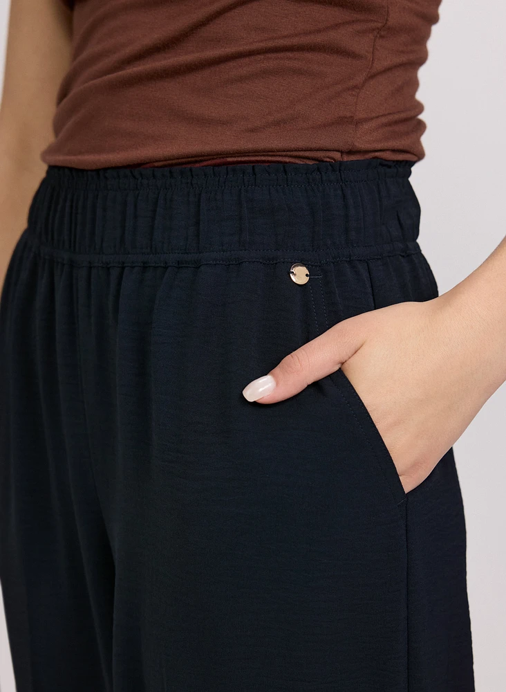 Pull-On Wide-Leg Pants