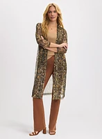 Snake Print Cover-Up & Straight Leg Jeans