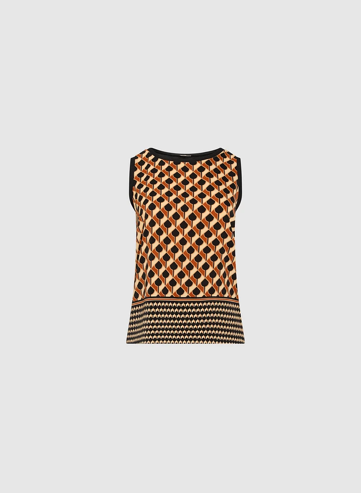 Sleeveless Geometric Print Top