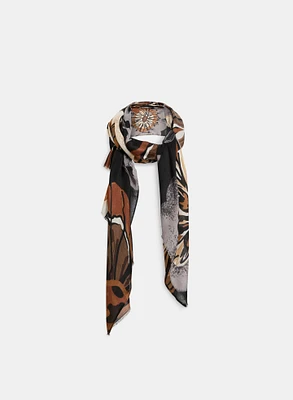 Floral Motif Rectangular Scarf