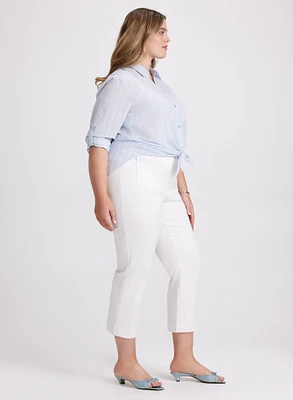 Straight-Leg Denim Capris