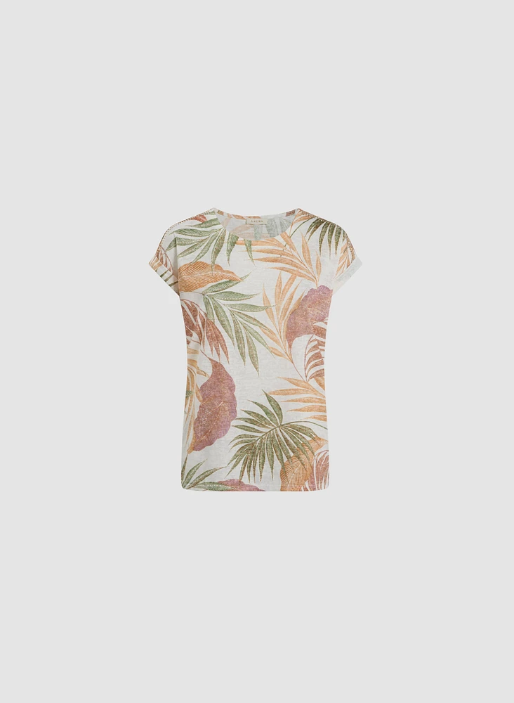 T-shirt à motif tropical