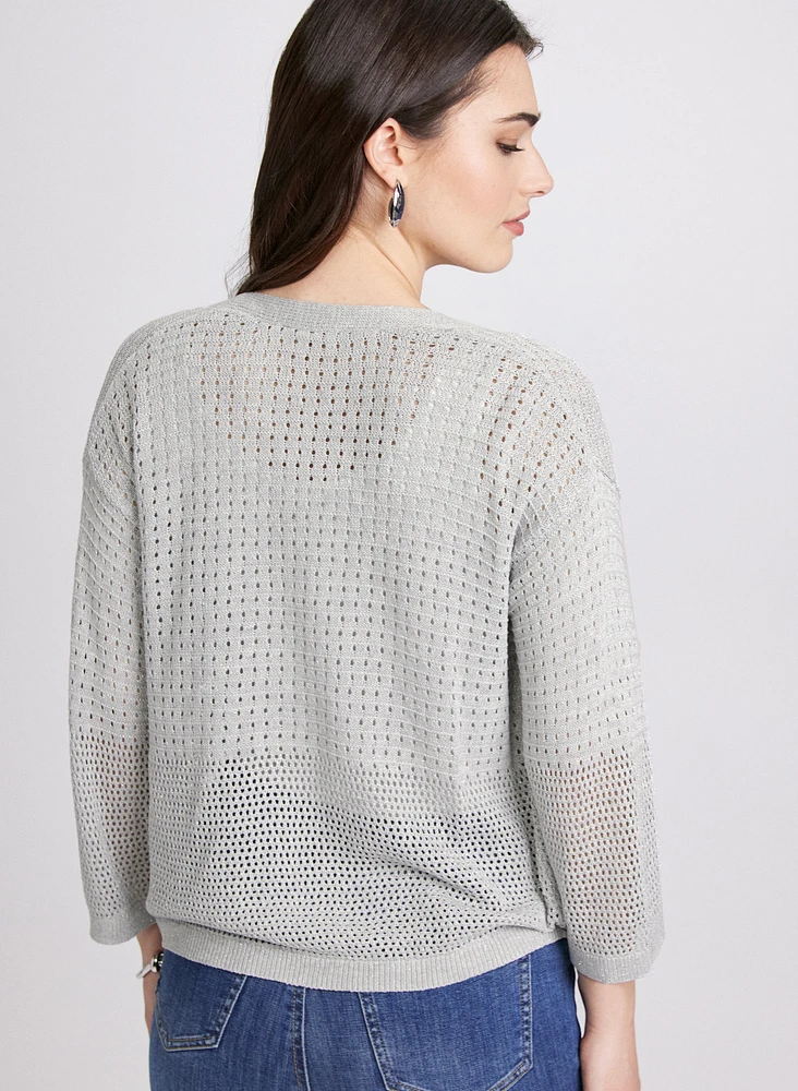 Cardigan court en tricot ajour