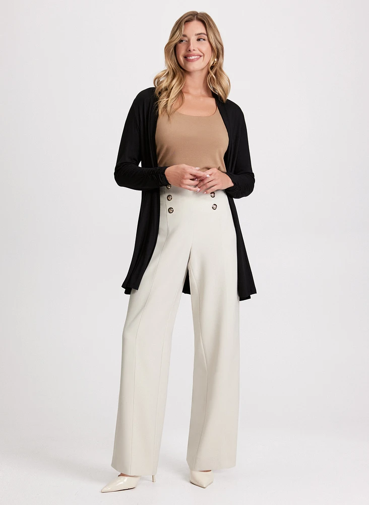 Open Front Top & Wide Leg Pants