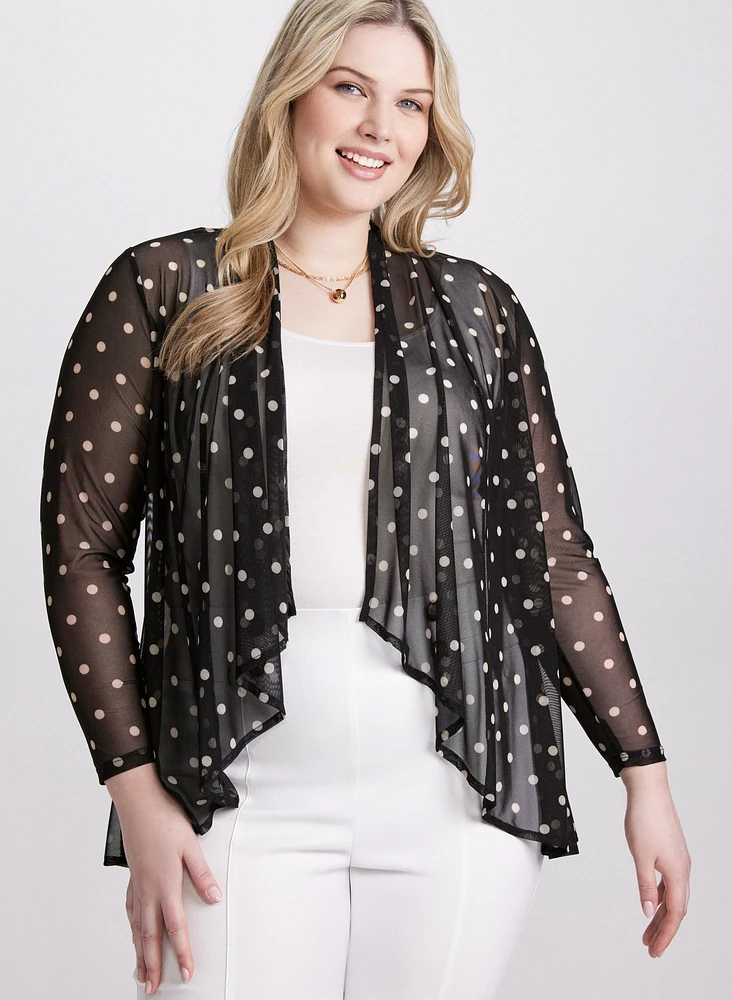 Sheer Polka Dot Cardigan