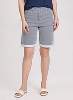 Striped Jean Shorts