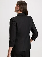 Blazer en lin avec point de broderie au col