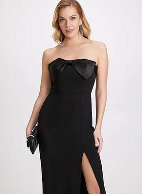 Robe bustier à boucle en satin