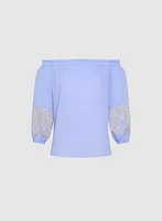 Embroidered Off-Shoulder Blouse