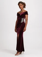 Sweetheart Neck Velvet Dress