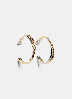 Two-Tone Hoop Earrings