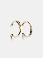 Two-Tone Hoop Earrings