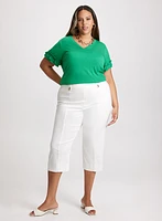 Ruffled Sleeve T-Shirt & Side Slit Pants