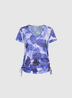 T-shirt floral embelli