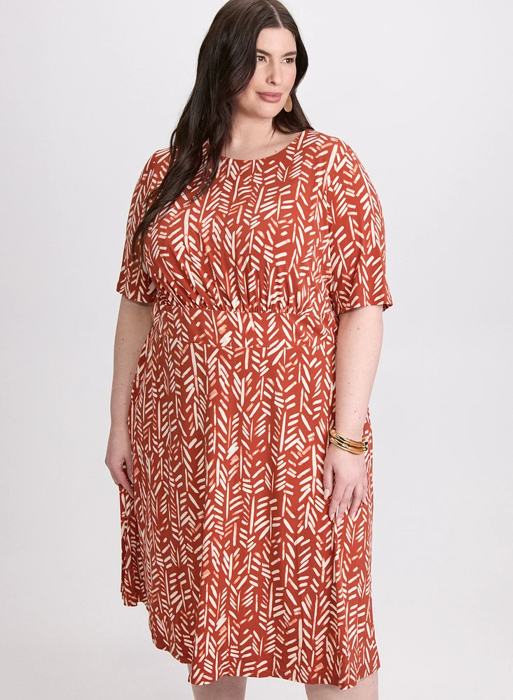 Robe à motif feuilles abstrait