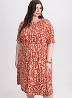 Robe à motif feuilles abstrait