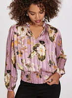 Floral Smocked Hem Blouse