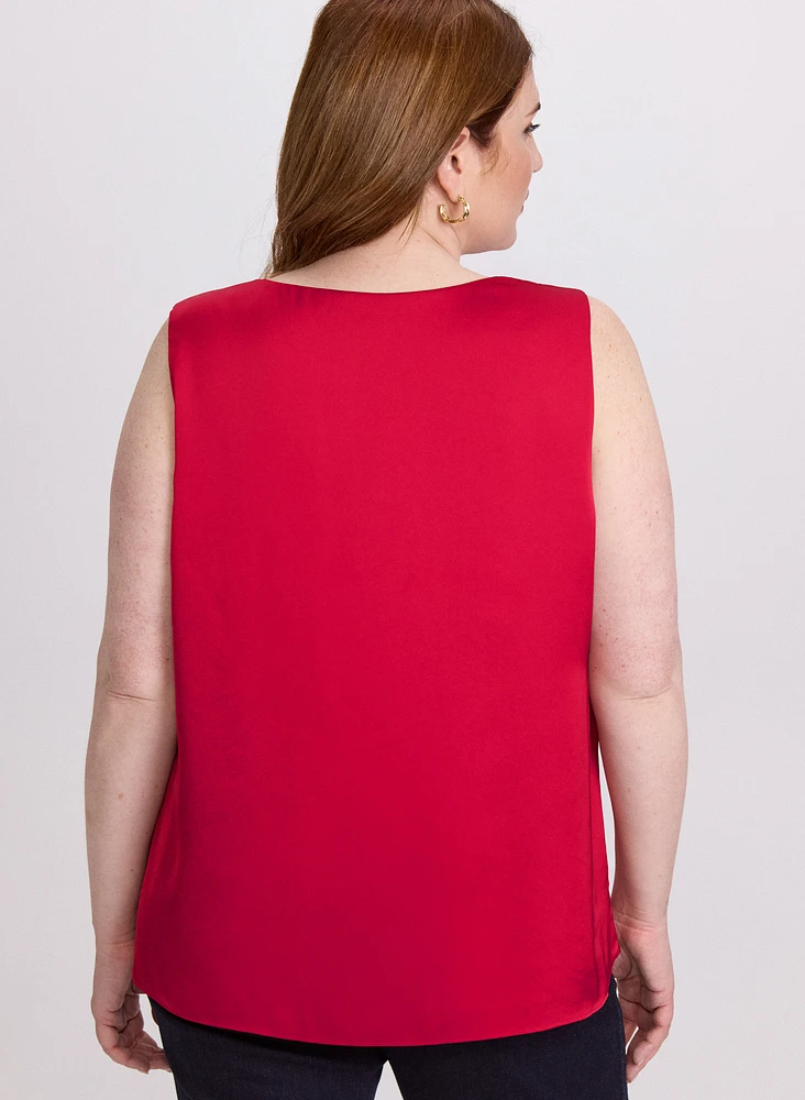Blouse sans manches en satin