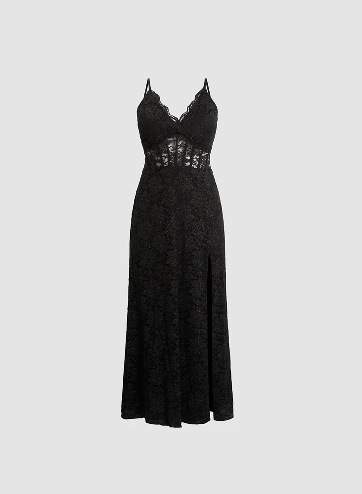 Corset-Style Lace Dress