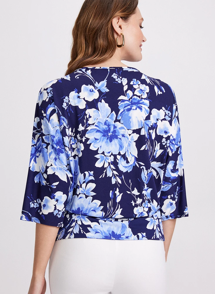 Floral Front Tie Top