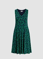 Sleeveless V-Neck Floral Dress