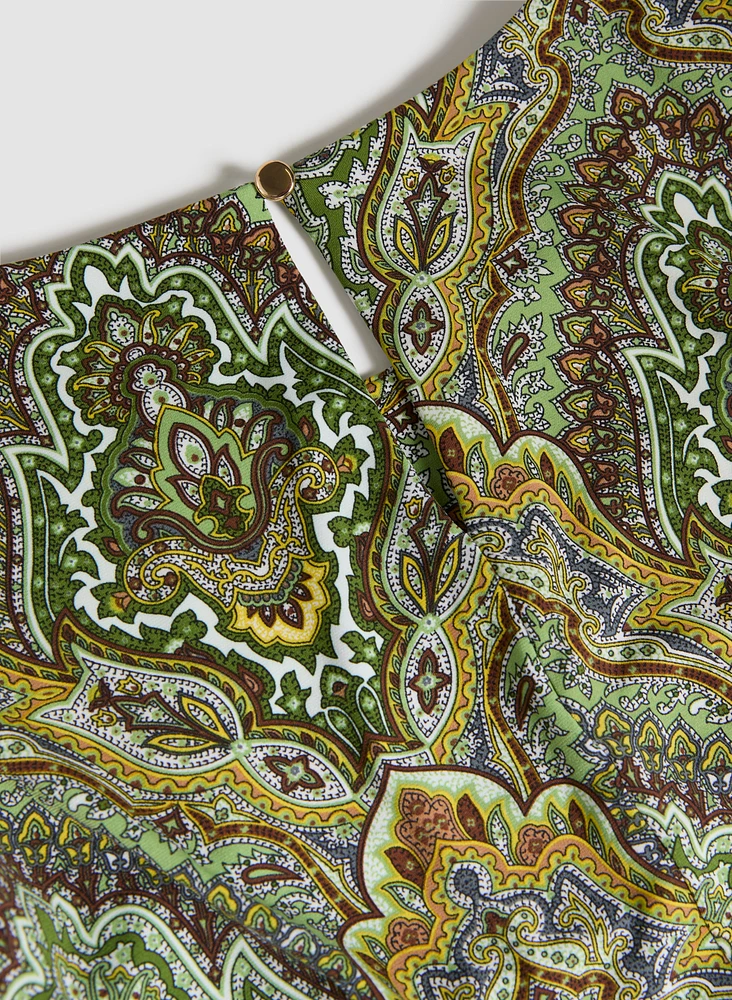 Robe paisley à fente avant