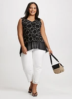 Ruffle V-Neck Tunic & Lace Hem Capris