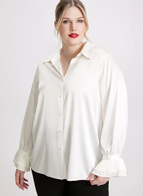 Satin Button-Down Blouse