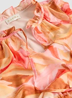 Abstract Pattern Chiffon Dress