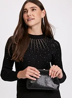 Embellished Sheer Insert Sweater