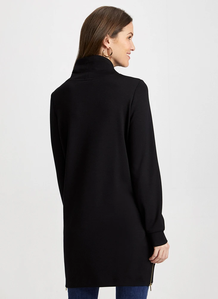 Funnel Neck Zip Detail Tunic