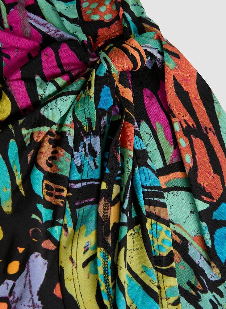 Robe effet portefeuille à motif abstrait