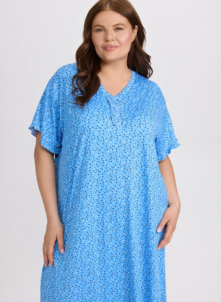 Dot Print Nightgown