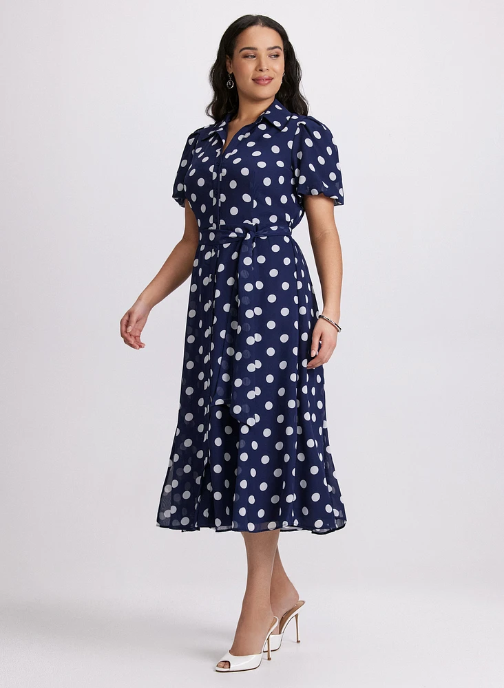 Robe midi à pois