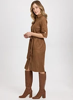 Robe-chemisier en suède végane