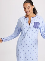 Abstract Print Long Nightgown