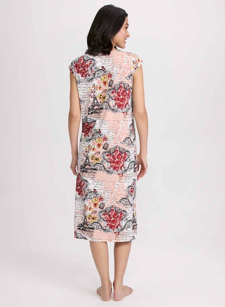 Mixed Print Nightgown