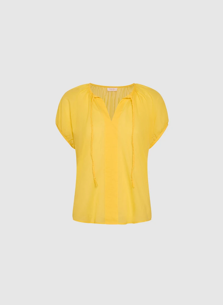 Blouse en coton à manches bouffantes