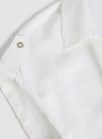 Linen Blend Knotted Blouse